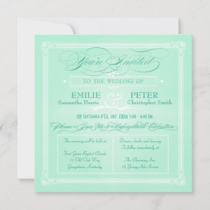 Sweet Mint Green Poster Style Weddenschap Kaart
