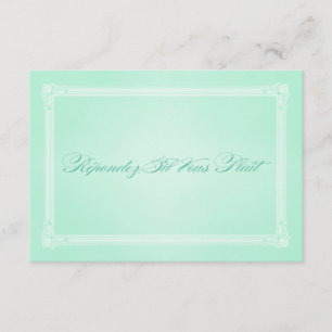 Sweet Mint Green Poster Style Wedding RSVP Kaartje