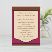 Sweet Mocha & Fuchsia Mariage Invitations (Debout devant)