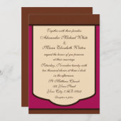 Sweet Mocha & Fuchsia Mariage Invitations (Devant / Derrière)