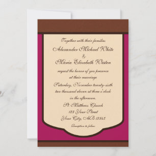 Sweet Mocha & Fuchsia Mariage Invitations