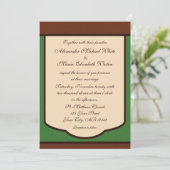 Sweet Mocha & Green Wedding Invitations (Debout devant)