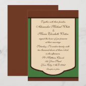 Sweet Mocha & Green Wedding Invitations (Devant / Derrière)