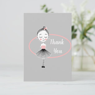 Sweet Modern Ballet Girl Dank je Flat Kaart