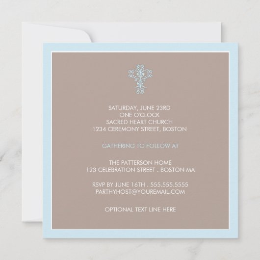 Sweet & Modern Baptism Baby Uitnodiging (Achterkant)