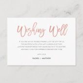 Sweet Modern Glam Roos Gold Wishing Well Insert Informatiekaartje (Voorkant)