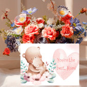 Sweet Moederdag Kaart met Beer & Bloemen Design