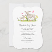Sweet Mom Baby Sheep Baby shower Invitation (Devant)