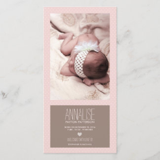 Sweet Moment Photo Baby Girl Faire-part de naissan