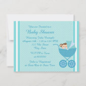 Sweet Monkey Baby shower Kaart (Achterkant)