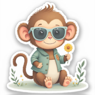 Sweet Monkey Friend | Gentle Kawaii Animal Sticker