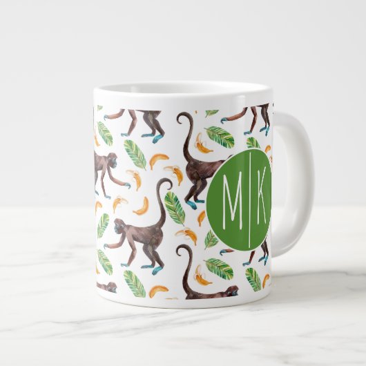 Sweet Monkeys Juggling Bananas | Monogram Jumbo Beker (Voorkant rechts)