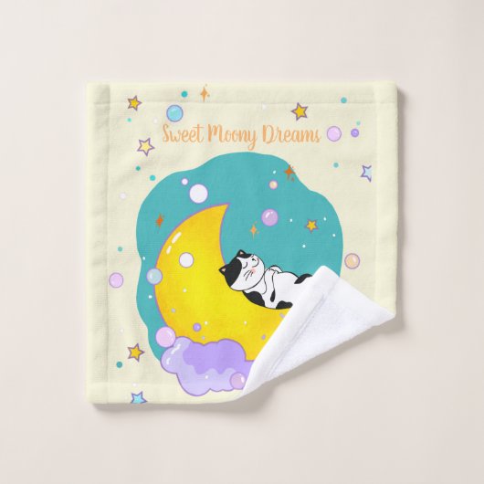 "Sweet Moony Dreams" Kitty Sleep On Moon (Gant de toilette)