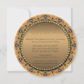 Sweet Moroccan Dinner Party Gold Invitation Kaart (Achterkant)