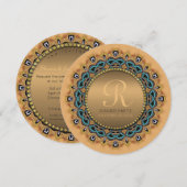 Sweet Moroccan Dinner Party Gold Invitation Kaart (Voorkant / Achterkant)