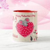 Sweet Mouse Happy Valentines Day Cup Custom Tweekleurige Koffiemok