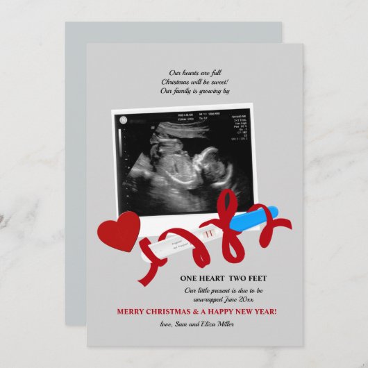 Sweet Noël Grossesse Faire-part (Devant / Derrière)