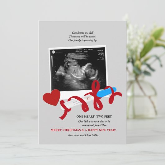 Sweet Noël Grossesse Faire-part (Debout devant)