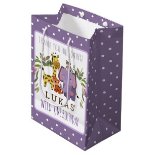 Sweet Oerwoud Safari Animal 1st Birthday Medium Cadeauzakje