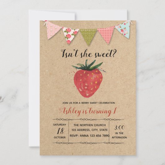 Sweet-of-fruitthema-uitnodiging Kaart (Voorkant)