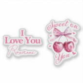 Sweet on You"  Cherry-Themd Sticker (Voorkant)