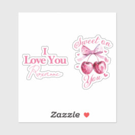 Sweet on You"  Cherry-Themd Sticker