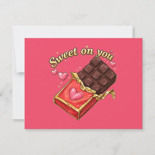 Sweet on You Chocolate Valentine design Kaart (Voorkant)