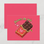 Sweet on You Chocolate Valentine design Kaart (Voorkant / Achterkant)