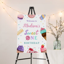 Sweet One 1st Birthday Panneau de bienvenue Mousse