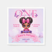 Sweet ONE Afro Puff Baby Meisje 1e Verjaardag Servet (Voorkant)