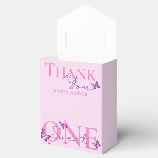 Sweet ONE Afro Puff Baby Meisje Pastel 1e Verjaard Bedankdoosjes (Geopend)