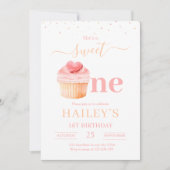 Sweet One Anniversaire Invitation Cupcake 1er Anni (Devant)