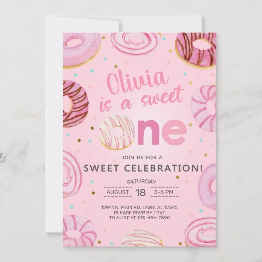 Sweet One beigne la fille d'abord, invitation de 1 (Devant)