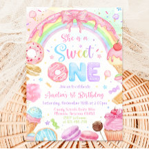 Sweet One Birthday Invitation, 1st Birthday Invite