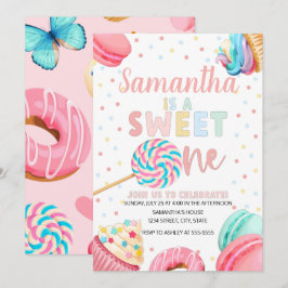 Sweet One Birthday Invitation, pasteelzoet Invi Kaart