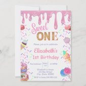 Sweet One Birthday Invitation pour fille (Devant)