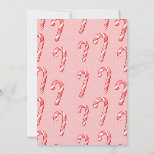 Sweet One Candy Cane verjaardagsuitnodiging Kaart (Achterkant)