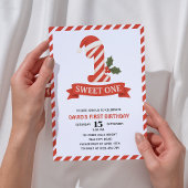 Sweet One Christmas Eerste Verjaardag Uitnodiging