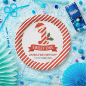 Sweet One Christmas Eerste Verjaardag Uitnodiging Papieren Bordje (Feest)