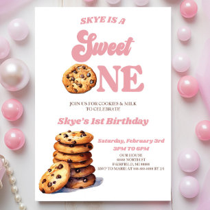 Sweet One Cookies en Melk 1e Verjaardagsfeest Kaart