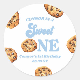 Sweet One Cookies en Melk 1e Verjaardagsfeest Ronde Sticker