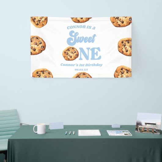Sweet One Cookies en Melk 1e Verjaardagsfeest Spandoek (Beurs)