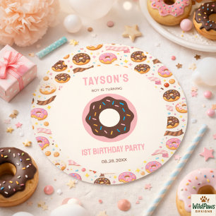 Sweet One Donut 1e verjaardagsfeestje   Cute Donut Ronde Sticker