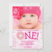 Sweet ONE Donut 1er anniversaire fille Carte de re (Devant)