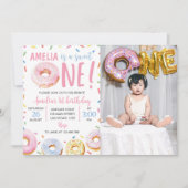 Sweet One Donut 1er Invitation anniversaire (Devant)