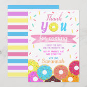 Sweet One Donut Birthday Bedankt voor je kaartje Kaart (Voorkant / Achterkant)