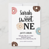 Sweet One Donut Birthday Uitnodiging (Voorkant)