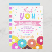 Sweet One Donut Carte de remerciements d'anniversa (Devant / Derrière)