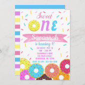 Sweet One Donut Invitation Anniversaire (Devant / Derrière)