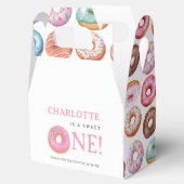 Sweet One Donut Pink 1e eerste verjaardag Bedankdoosjes (Geopend)